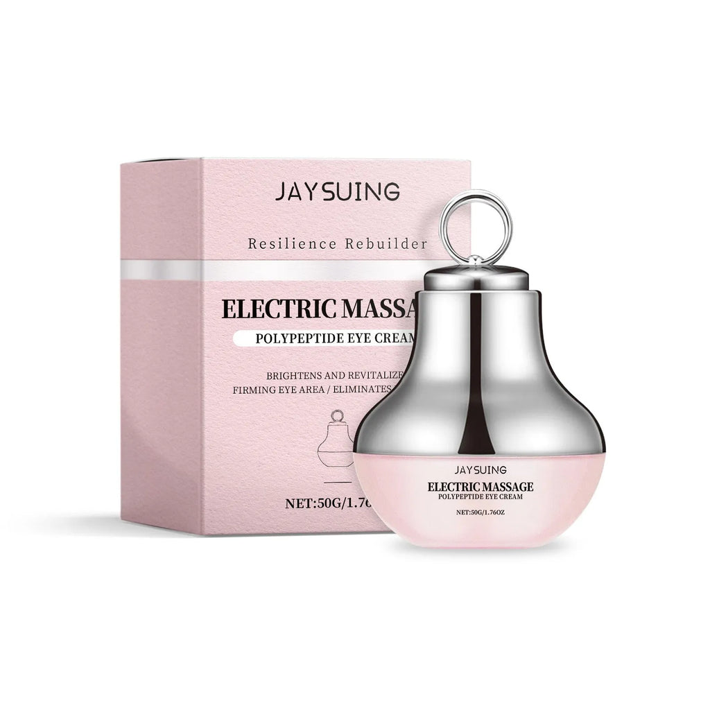 Electric vibrating eye cream dispenser unit, 7.7x11cm, containing 50g of firming moisturiser.