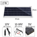 Polysilicon solar charging panel with dual USB ports for outdoor use.