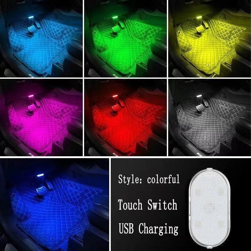 Touch-sensitive car interior LED reading lamp with four colour modes