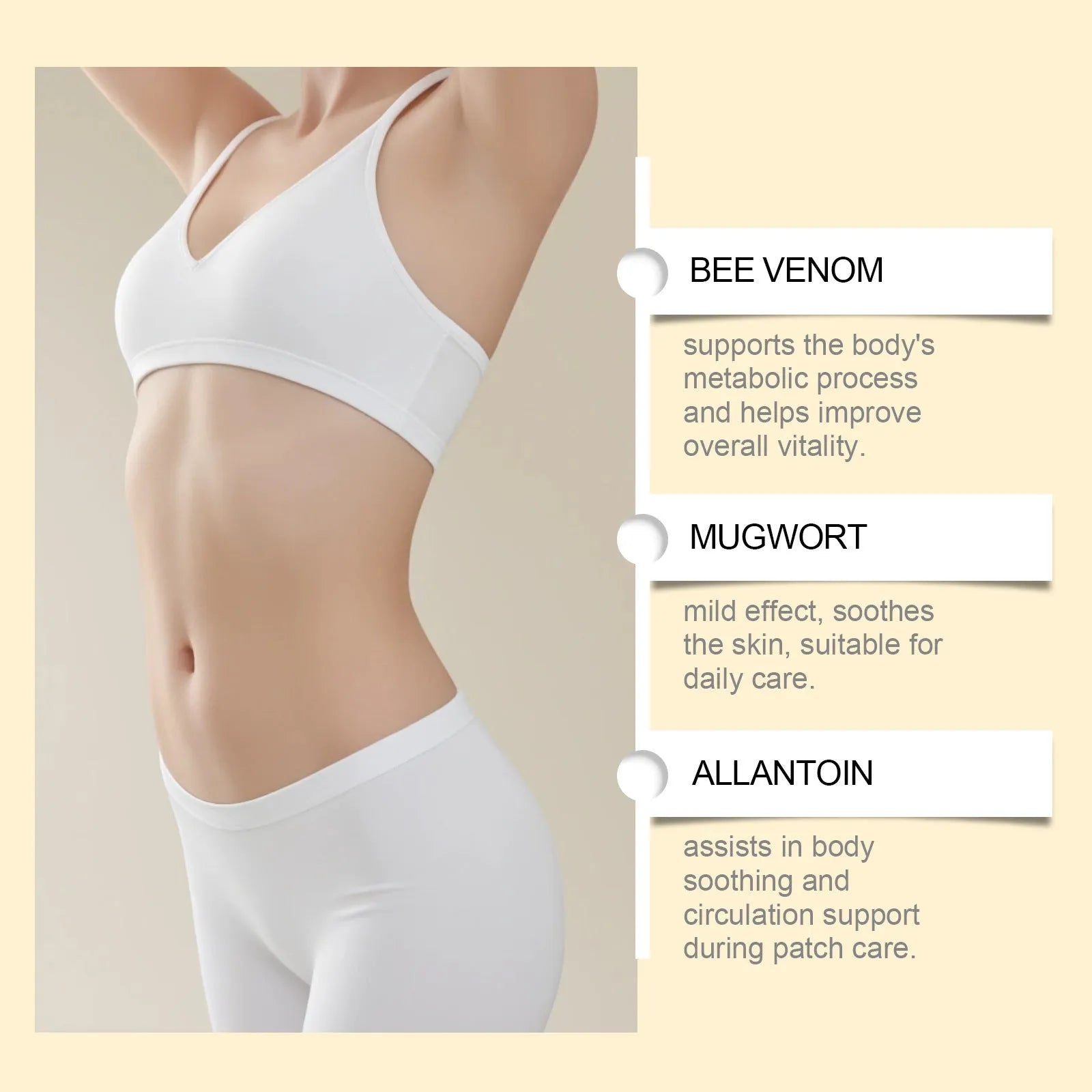 Pack of 10 herbal body shaping navel patches with bee venom and argy wormwood formula