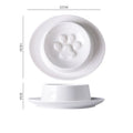 Green ceramic pet bowl with raised neck protection collar and anti-knock slow feed design