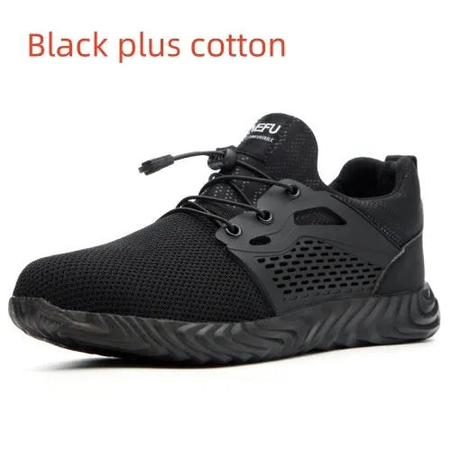 Lightweight insulated safety shoes with steel toe, anti-puncture build, low-cut flying mesh upper, and 6kV protection.