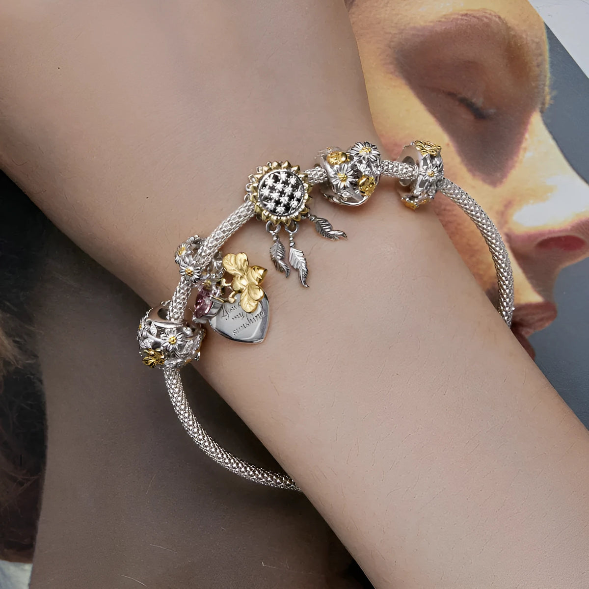 Silver electroplated insect DIY bead in bee, ladybug, daisy bee, or sunflower style for handmade jewellery