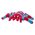 Red plush teddy bear dog toy for medium and large breed dogs with bite-resistant construction