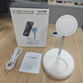 Vertical wireless charging stand with cooling holes for 30W fast charging of smartphones