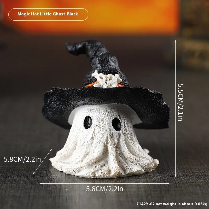Resin wizard hat ornament in Black and Purple colour options for Halloween Christmas Easter decorations