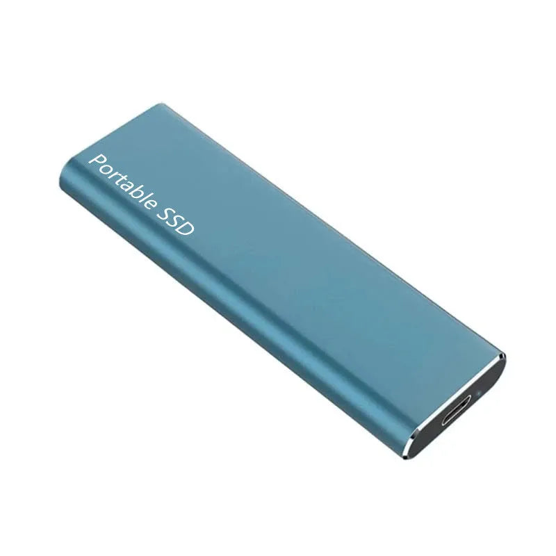 Ultra-thin metal shell mobile SSD external hard drive in red, black, blue, or silver interface colours
