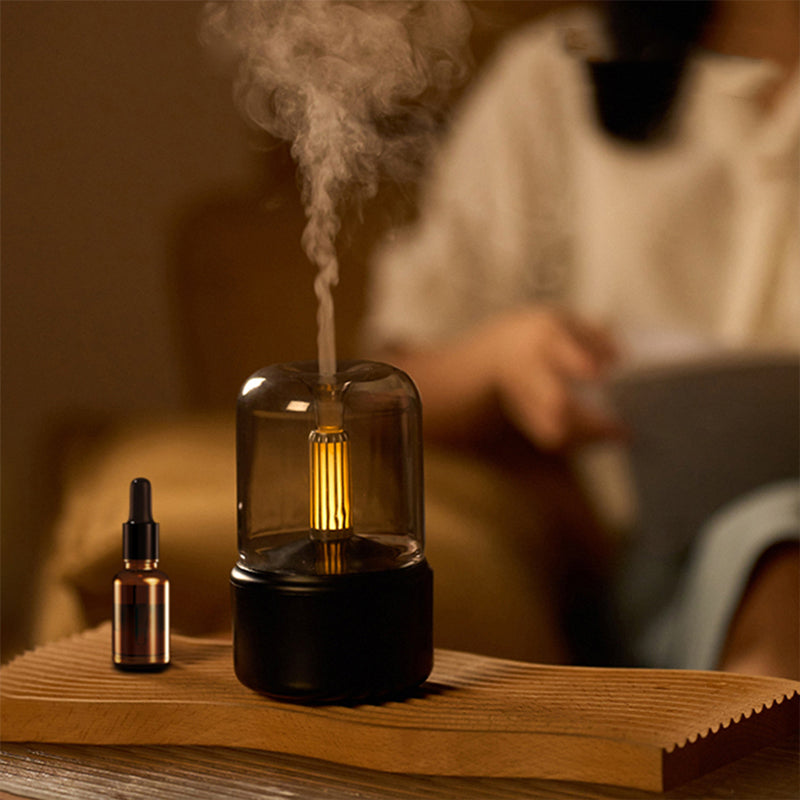 Creative Candle Light Aromatherapy Diffuser - Ambient USB Plug-in Humidifier & Essential Oil Burner for Bedroom