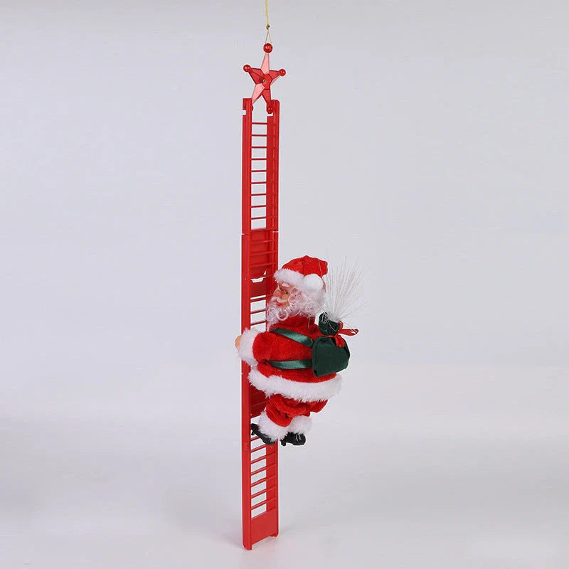 Magical Santa Claus decoration that climbs up and down a chimney, playing Christmas carols and creating a festive atmosphere