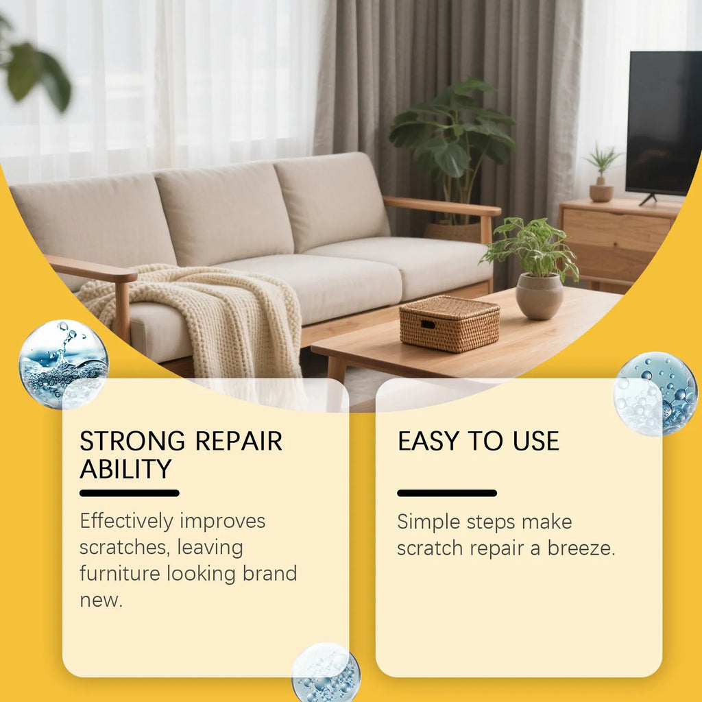 Wooden furniture scratch care solution 100ml bottle with cleaning towel for surface maintenance