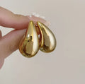 Pair of French drop earrings for women with teardrop and oval shapes in gold or silver electroplated finish