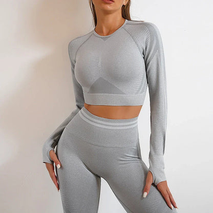 Premium seamless activewear collection featuring nylon tops, leggings, and suits in various colors