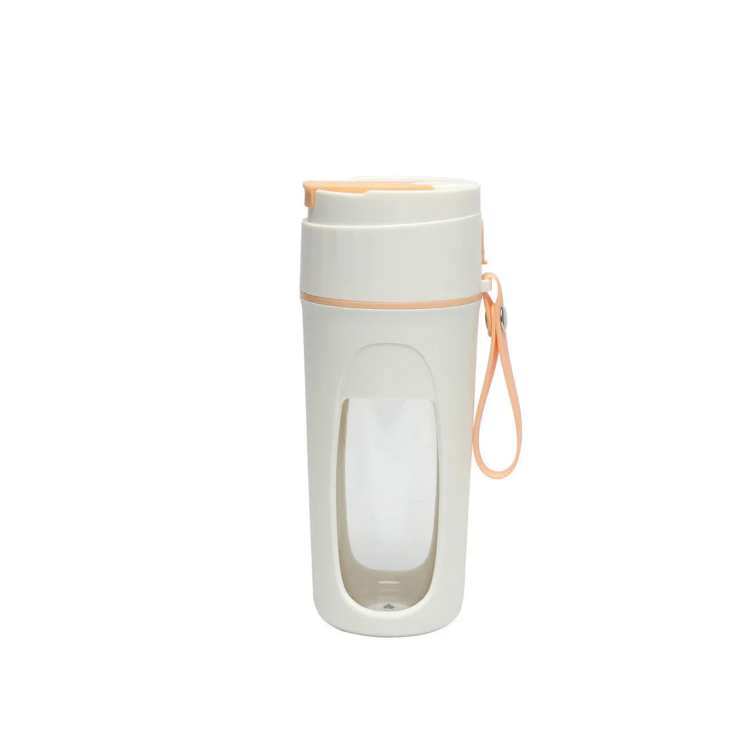 Portable USB electric blender with borosilicate glass liner in fresh orange colour