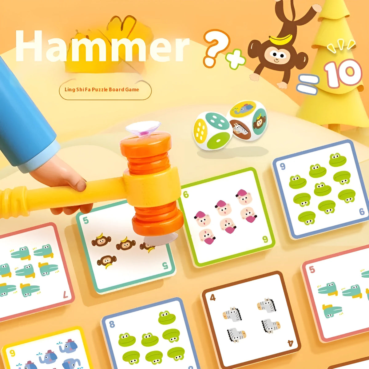 Hammer ten bar ten method arithmetic training paper board game toy for vision intelligence hand-eye coordination interactive parent-child learning