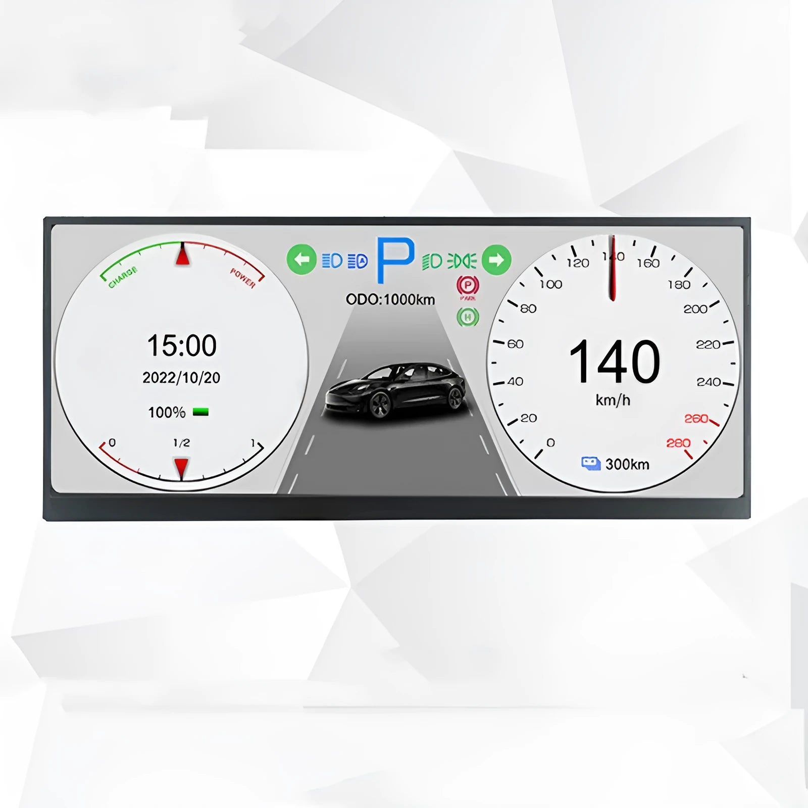 12.3 inch HD vehicle navigation display screen with 1920x720 resolution for car dashboard installation