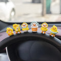 Yellow and white PVC cartoon duckling car decoration set with six small ducks and one welcome sign