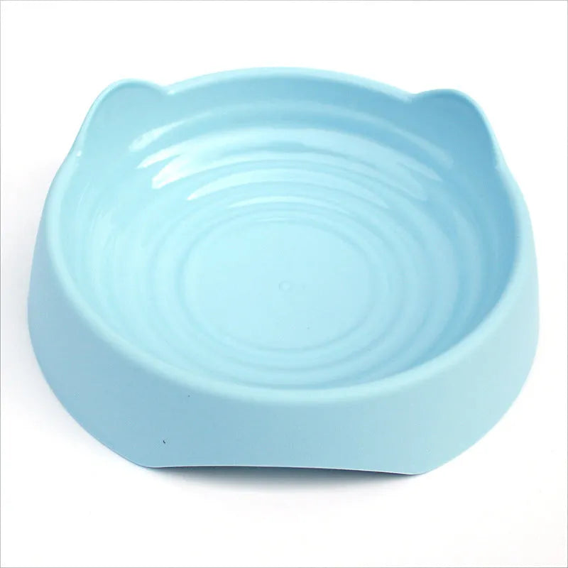 Ceramic dog slow feeder bowl with blue puzzle maze design for fast-eating puppies