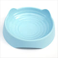 Ceramic dog slow feeder bowl with blue puzzle maze design for fast-eating puppies