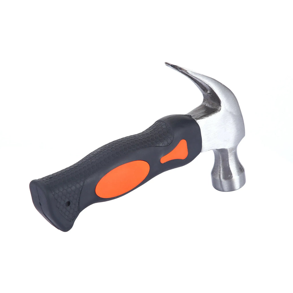 Home non-slip pull-out staple nail hammer with high carbon steel head on workbench