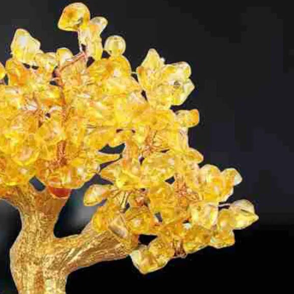Citrine small water turtle money tree decorative ornament with Chinese style animal modelling