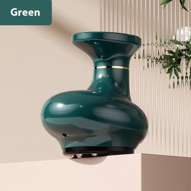 Large suction cupping therapy massager with infrared heating, Type-C charging and 1800 mAh battery in white, red or green