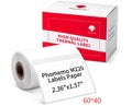 Handheld Bluetooth bar code printer in white with 2 inch ink wheel and USB port
