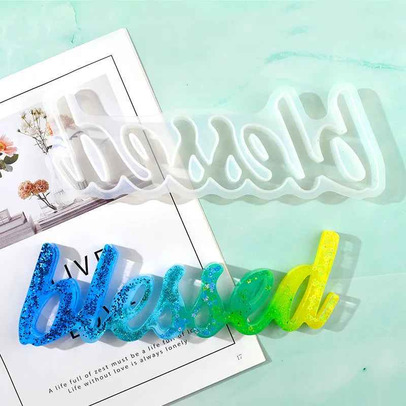 Silicone epoxy mould for letter jewellery making with English text designs including love, home, and family words