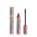 Black waterproof mascara creating 4D curl effect with long thick lashes in English packaging