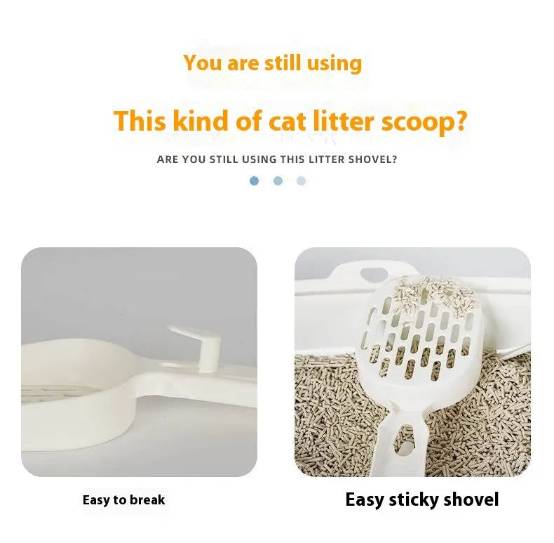 Black metal cat litter scoop with 0.8cm spacing between tines for waste removal