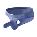 Men's low waist briefs underwear in Ice Silk fabric showing colour options: black, grey, purple blue, light green, pink.