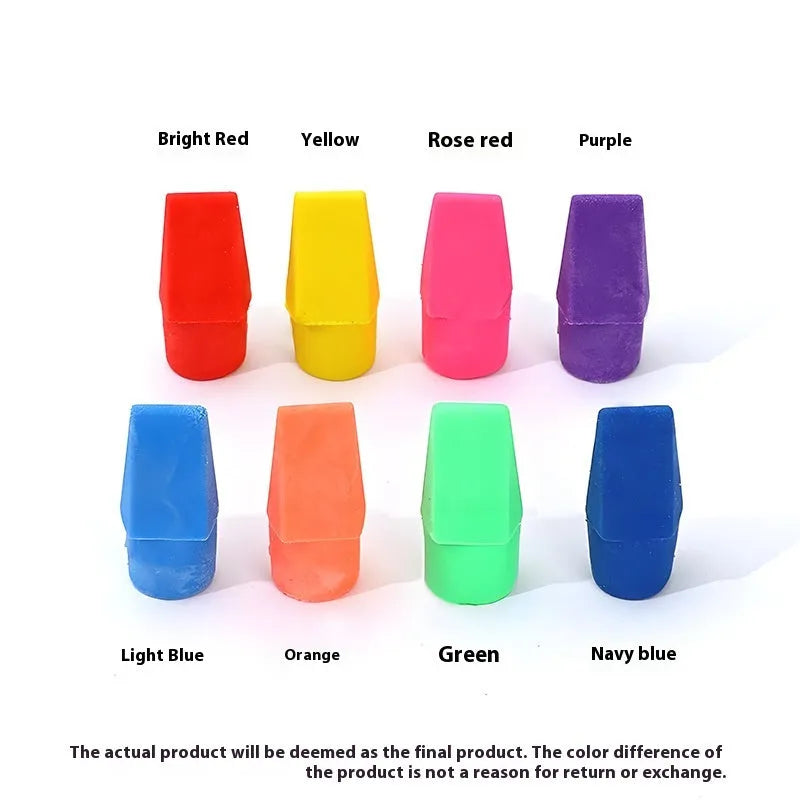TPR cartoon bullet eraser in a random bright colour for pencil stub correction, 2.2g