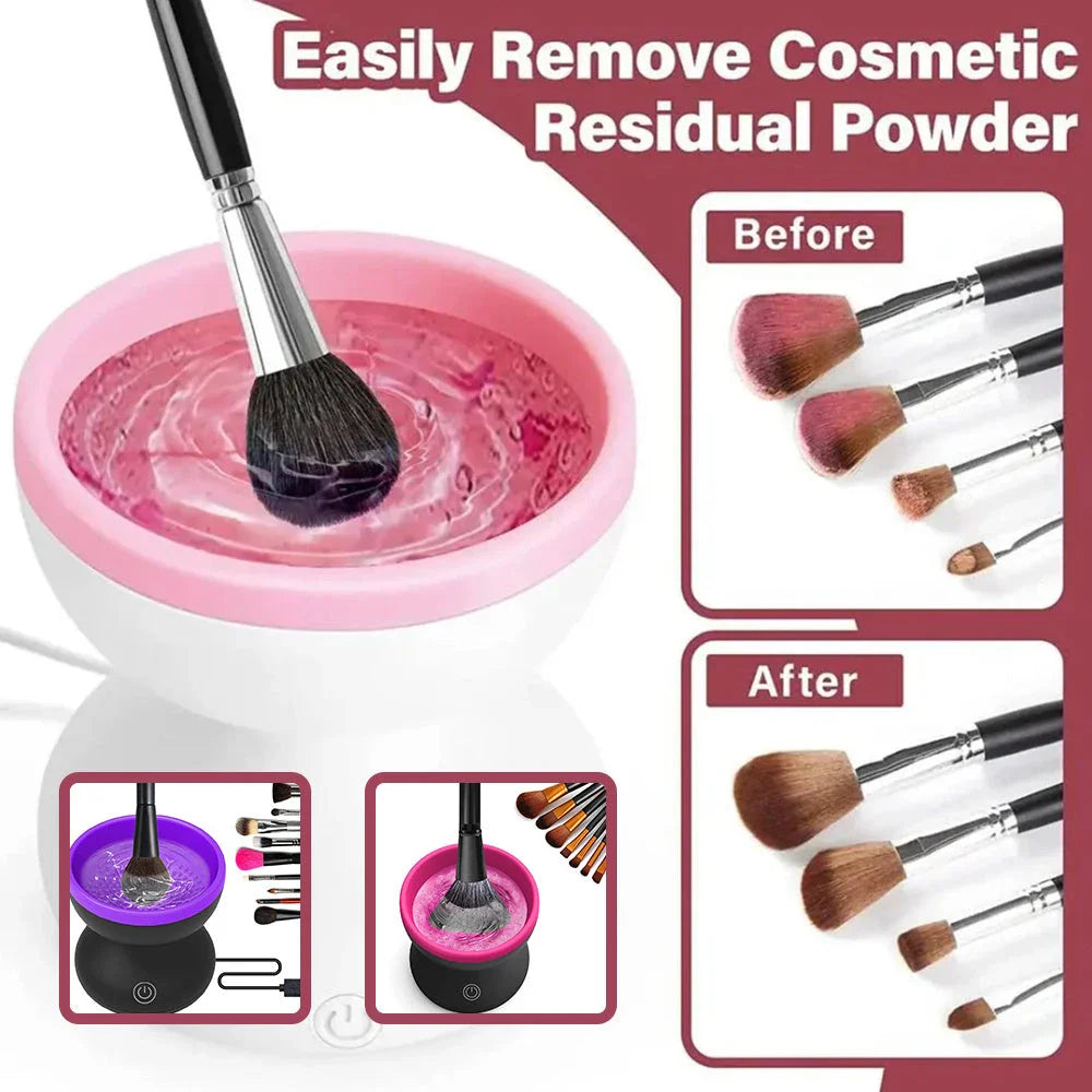 Premium Electric Makeup Brush Cleaner - Portable, Automatic, Versatile for All Brush Types