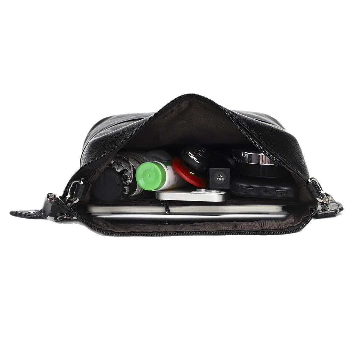 Simple all-match shoulder messenger bag in PU, horizontal square shape, six colour options including beige and black