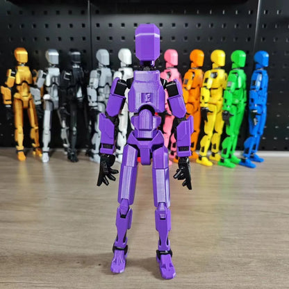 Posable 3D printed action figure mannequin toy with multi-jointed design for customizable poses and actions