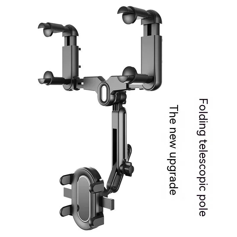 ABS automobile rear view mirror bracket with folding rod mechanism for universal vehicle installation