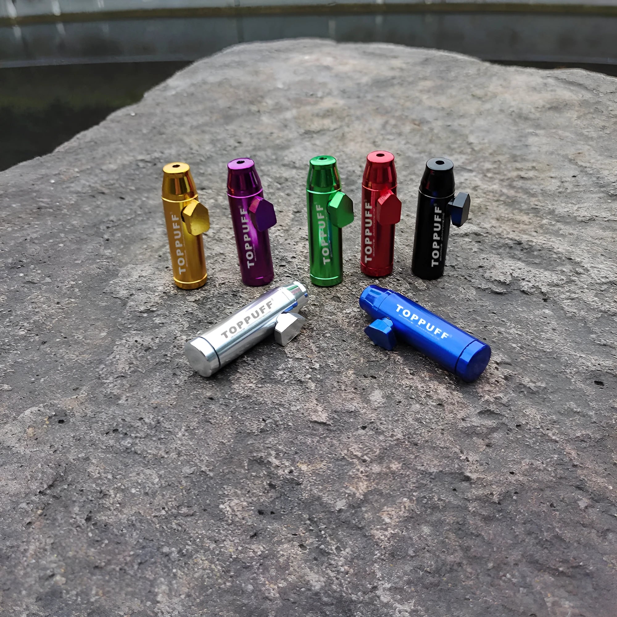 Aluminum cigarette holder metal pipe with flat head design in seven colour options
