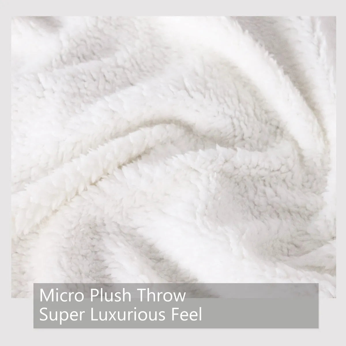 White tree leaf mushroom style sherpa fleece blanket with hemmed edges, available in 130x150cm and 150x200cm