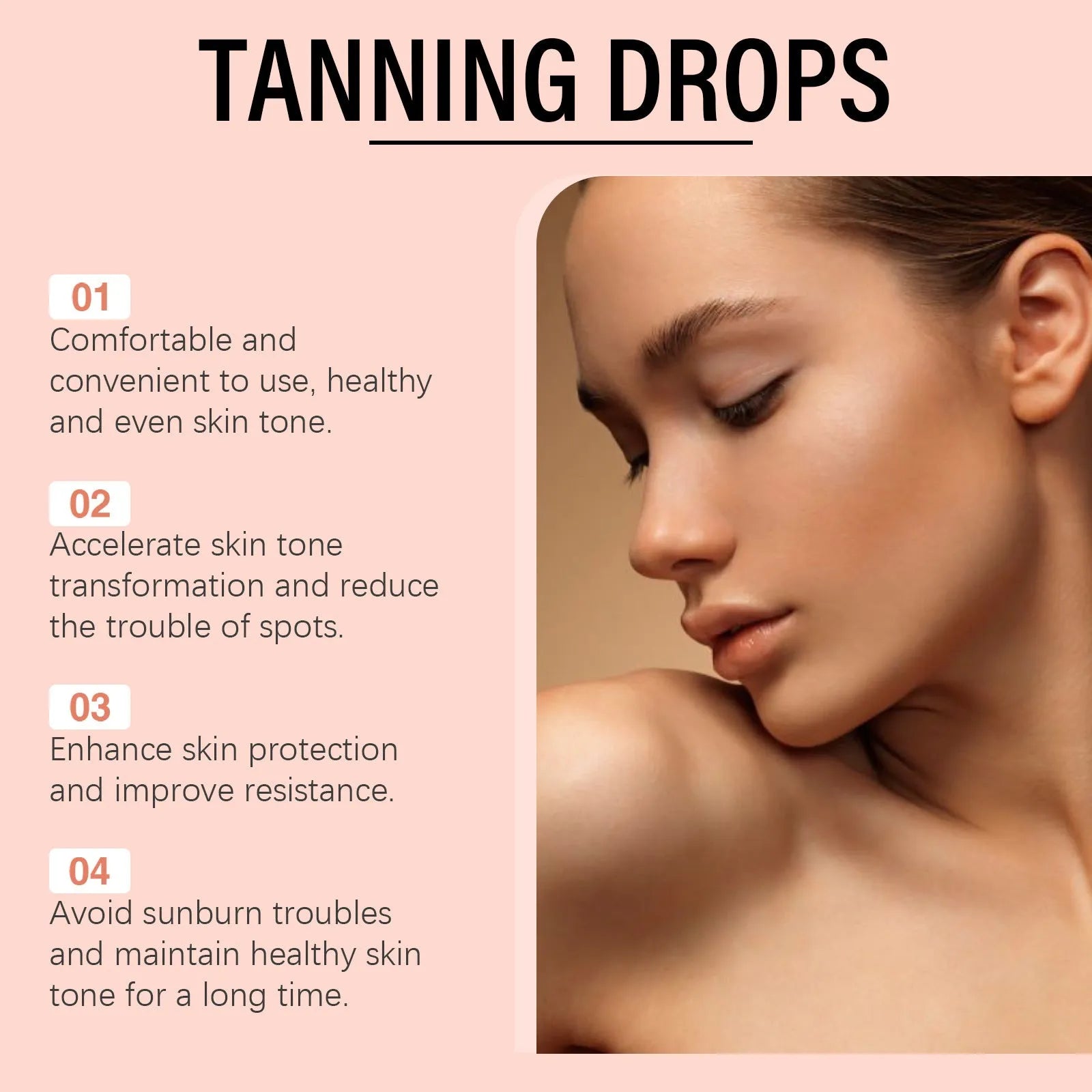 60ml Natural Beauty Black Drops skin brightening serum bottle with dropper