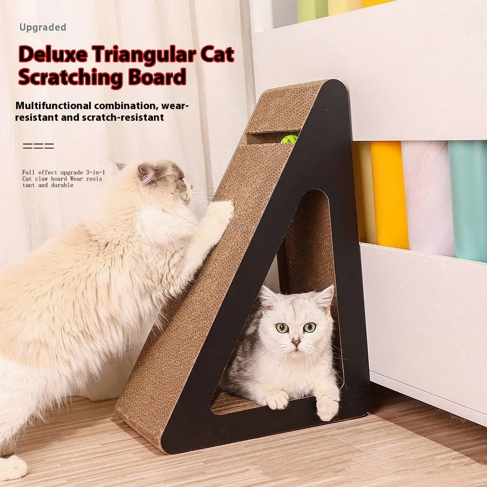 Vertical cat scratch board made of BC encrypted corrugated paper in large size with mint included