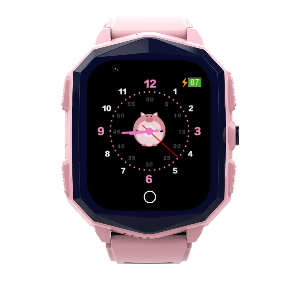 4G all-netcom children's phone watch in pink, blue or black with Bluetooth calling and health monitoring functions