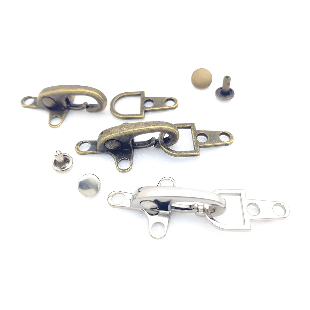 Zinc alloy aircraft buckle hanging clip in bronze, gold, gun, or silver, 5.85 cm size.