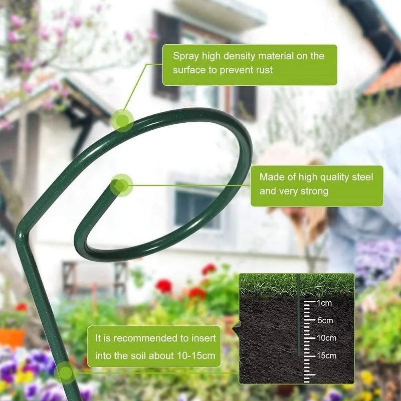 Round metal climbing plant support bracket, wrought iron floor-standing frame, 20cm to 90cm sizes