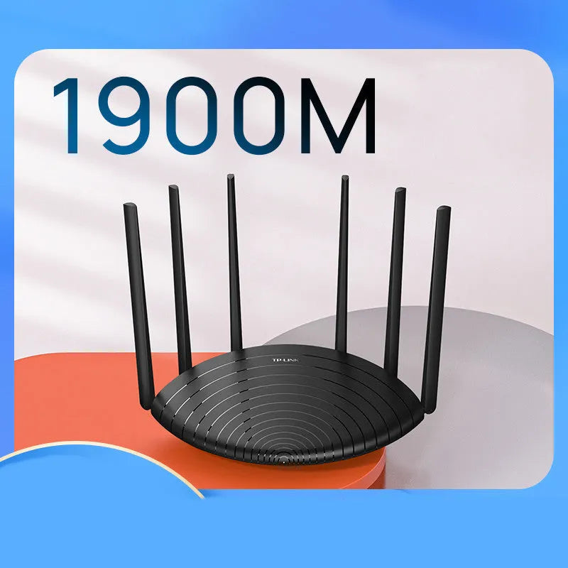 AC1900 Gigabit dual-band wireless router with four external antennas and UK power plug