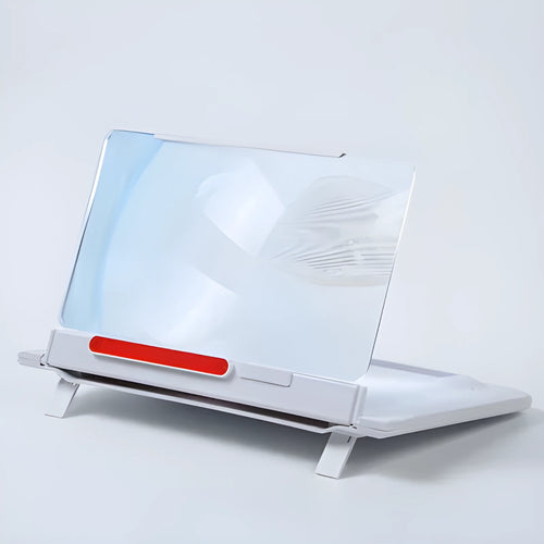 12-inch pull-out horizontal and vertical screen amplifier in black with Fresnel lens magnification