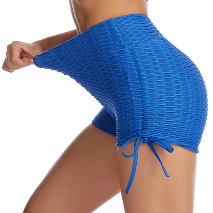 Sculpting gym shorts with textured fabric, butt-lifting and slimming design, available in various colors