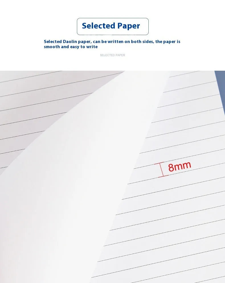 A4 tearable notebook with grid pages and wireless adhesive binding for meeting minutes