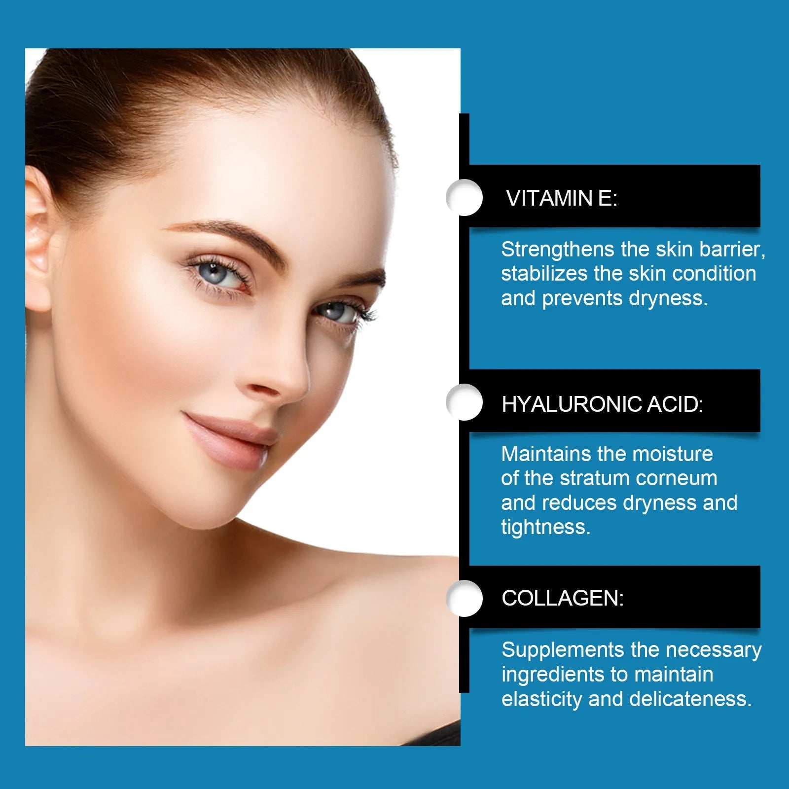 Pack of five white forehead skincare patches on non-woven fabric for moisturising treatment.