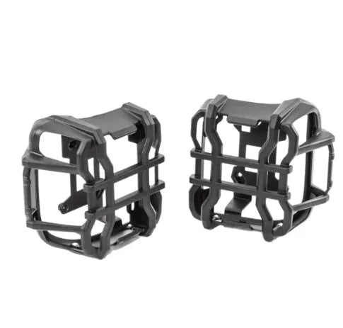 Pair of black metal tail lamp covers for Wrangler vehicle rear protection
