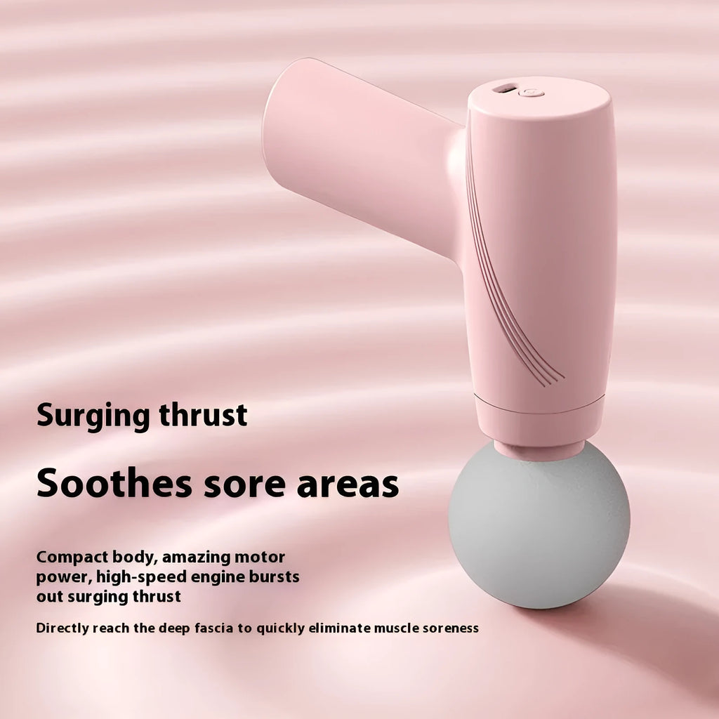 USB portable mini massage gun in pink or white, with 3-speed or 6-speed digital display option, under 36dB