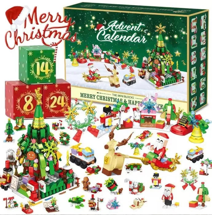 Christmas building block toy in Halloween gift box with small plastic blocks; ST-22 colour variant shown